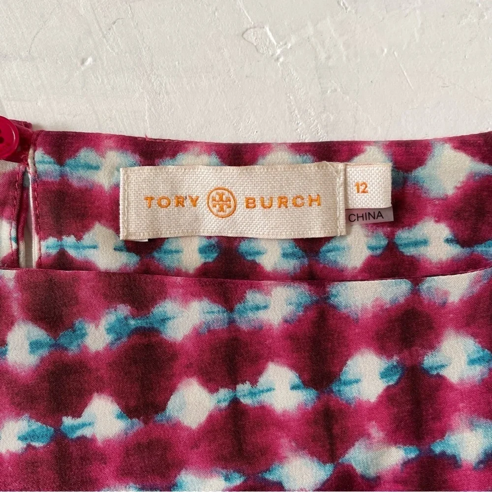 Tory Burch Sonda Silk Runway Tea Length Dress $595 Size 12